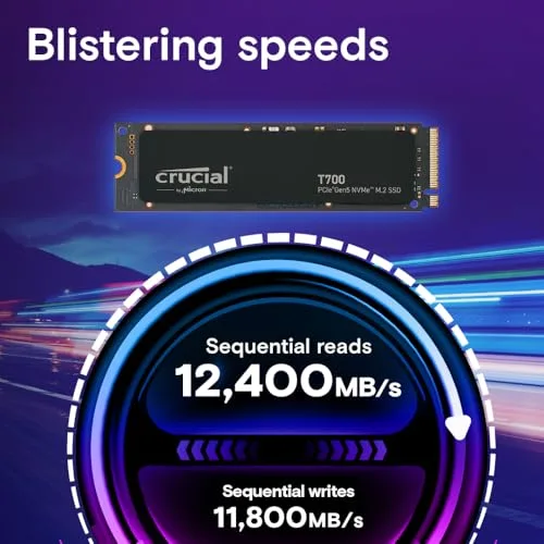 Disque SSD interne Crucial T700 PCIe Gen5 NVMe 4 To - vue 2