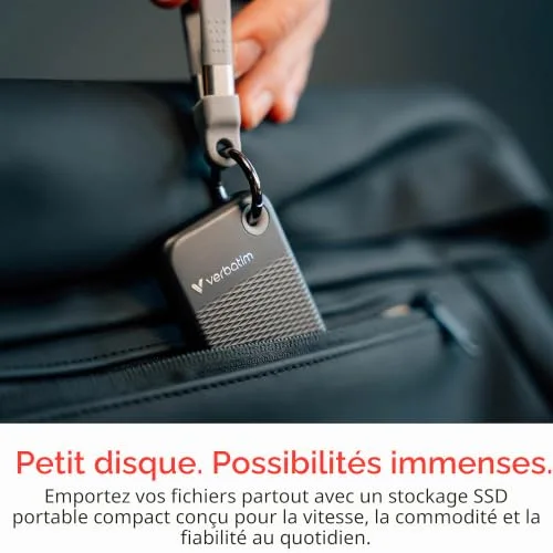 Disque SSD Verbatim Pocket 1 To USB-C - vue 3