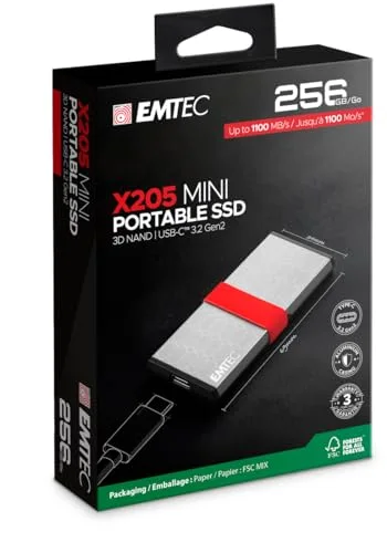 EMTEC X205 Mini SSD 256 Go Externe USB-C - vue 3