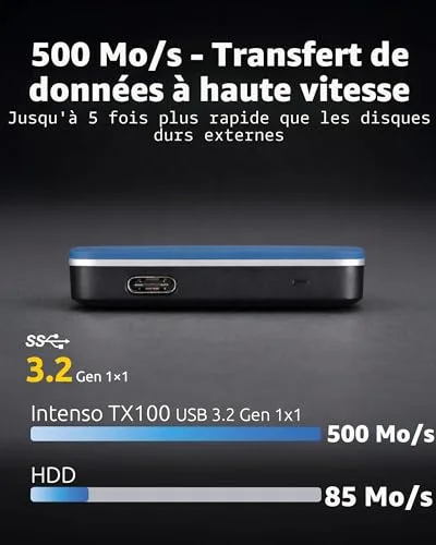 Intenso TX100 500 Go SSD Externe - vue 2