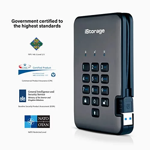 iStorage diskAshur PRO² SSD 512 Go Chiffré - vue 3