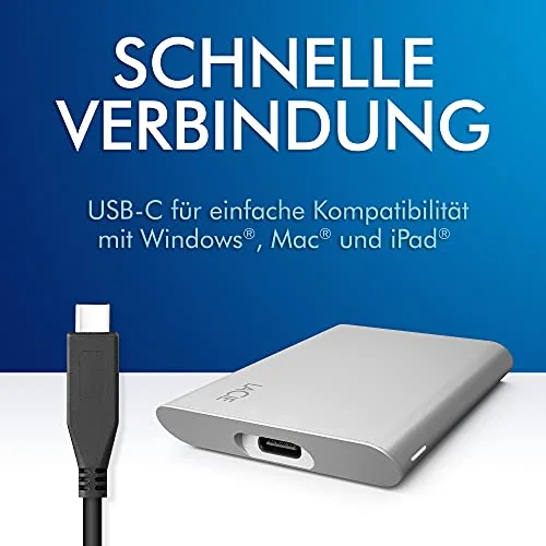 LaCie SSD portable 500 Go USB-C Argent - vue 9