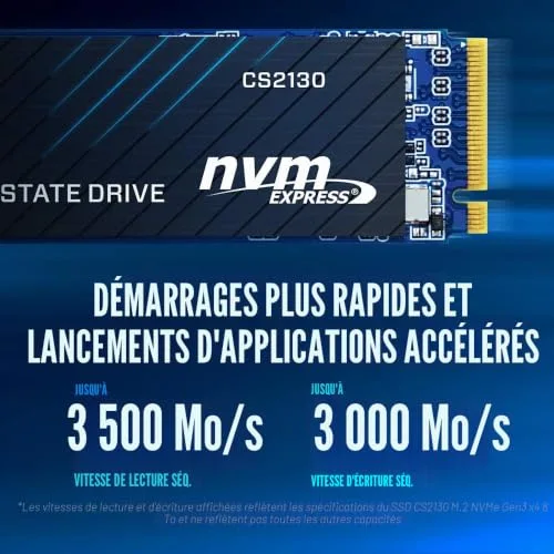 PNY CS2130 SSD 2 To M.2 NVMe - vue 3