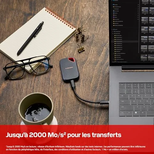 SanDisk Extreme Portable SSD V3 1 To - vue 2