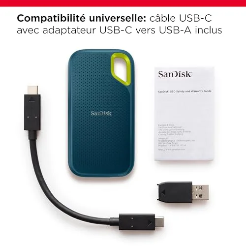 SanDisk Extreme V2 1TB SSD USB-C - vue 4