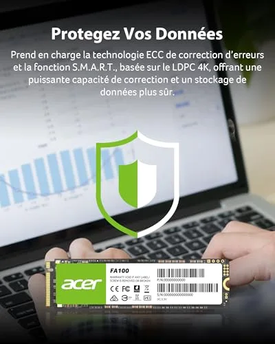 SSD Acer FA100 512 Go M.2 PCIe Gen3 NVMe - vue 5