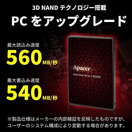 SSD Apacer AS350X 512 Go SATA - vue 6