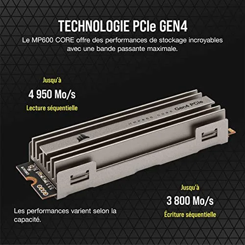 SSD Corsair MP600 CORE 2 To - vue 3