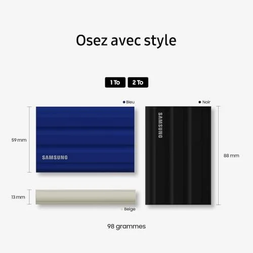 SSD Externe Samsung T7 Shield 2 To Beige - vue 9