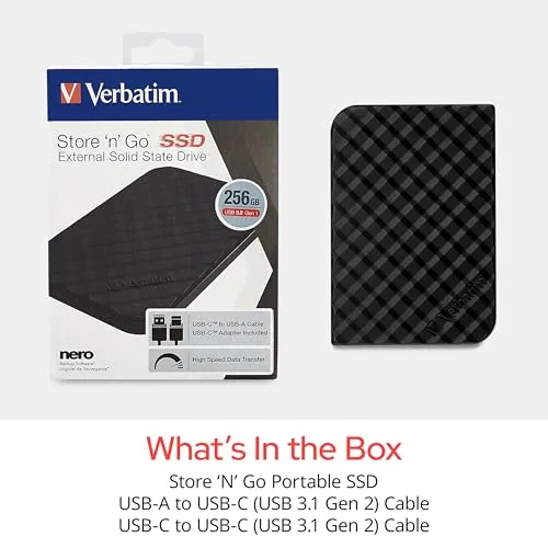 SSD Externe Verbatim Store'N'Go 512 Go Noir - vue 7