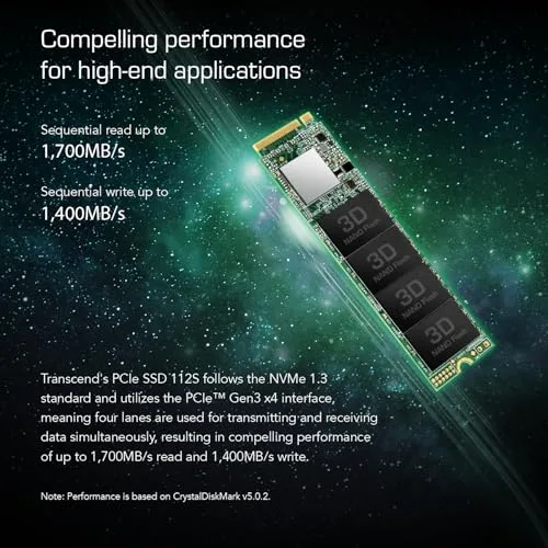 Transcend 112S 512 Go SSD M.2 NVMe - vue 3
