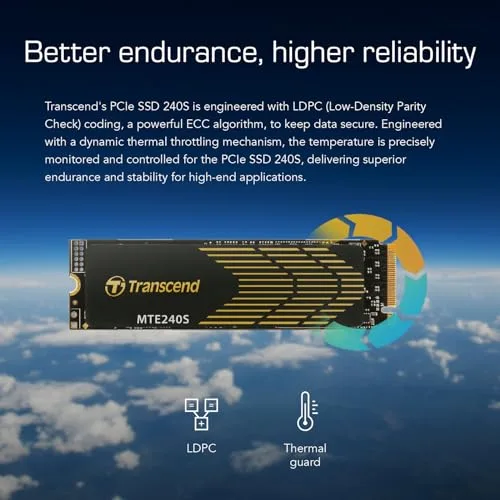 Transcend 240S 1 To SSD M.2 PCIe 4.0 - vue 9