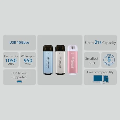 Transcend ESD300 1 To Rose - vue 4