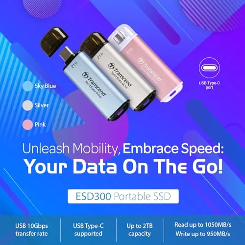 Transcend ESD300 512 Go Rose - vue 4