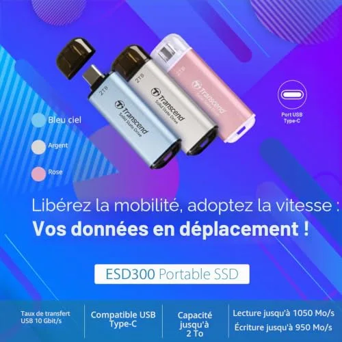 Transcend ESD300S 2 To SSD Externe - vue 3