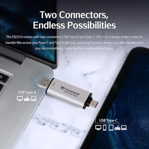 Transcend ESD310 1 To Argent - vue 2
