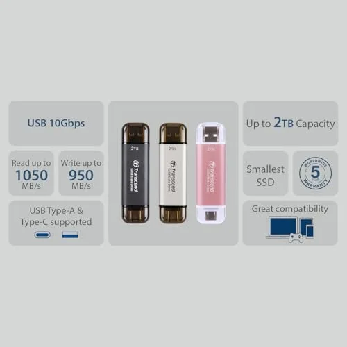 Transcend ESD310 1 To Argent - vue 5