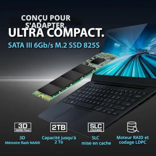 Transcend M.2 SSD 825S 2TB - vue 3