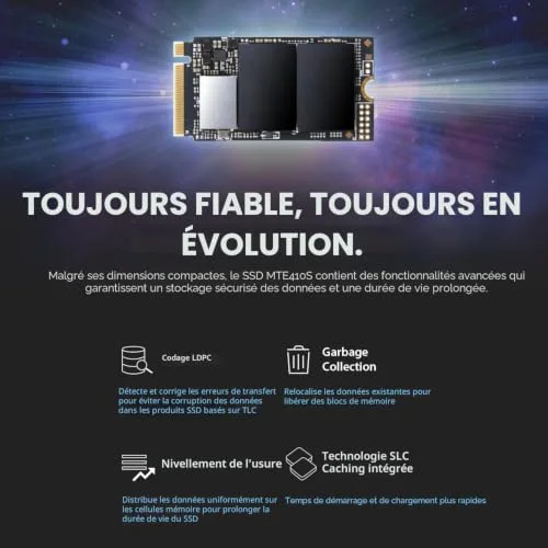 Transcend MTE410S 1 To SSD M.2 2242 PCIe 4.0 - vue 6