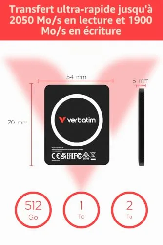 Verbatim SnapBack Ultra Slim 1 TB SSD - vue 3