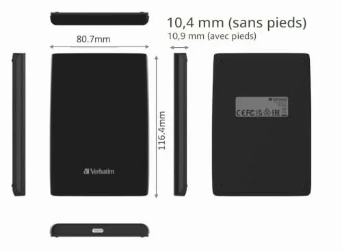 Verbatim Store 'n' Go Slim SSD 512 Go - vue 3