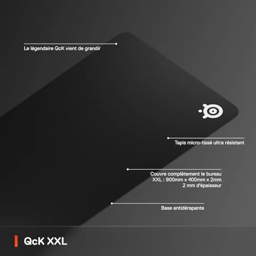SteelSeries QcK XXL Noir - vue 3
