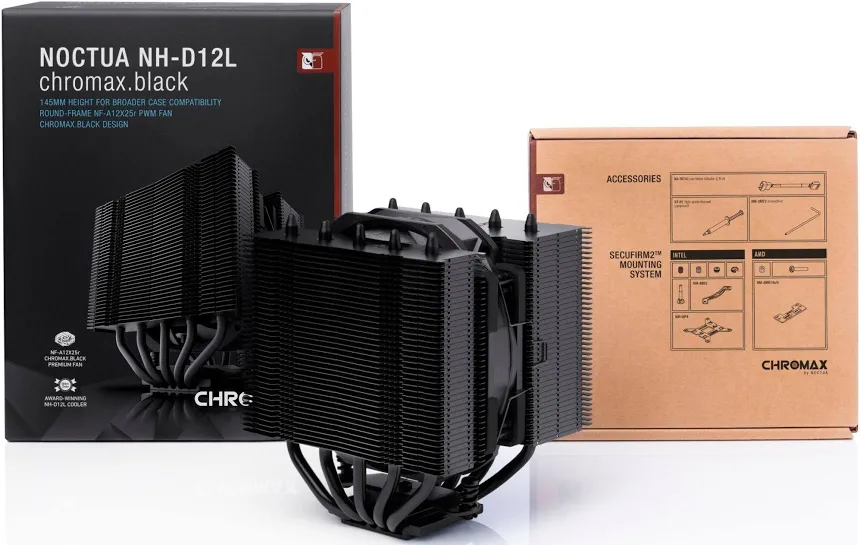 Noctua NH-D12L chromax.black - vue 3