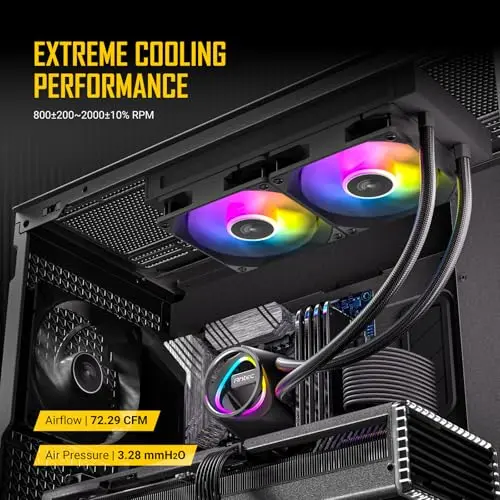 Refroidisseur liquide pour processeur - Antec - 240 mm - 2 ventilateurs PWM ARGB - Base en cuivre - vue 6
