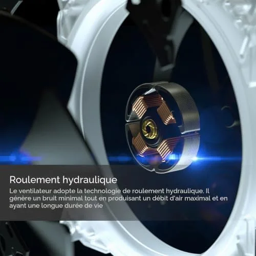 Ventirad processeur - GAMDIAS - Boreas E1-410 RGB - Blanc - 120 mm - RGB - vue 5