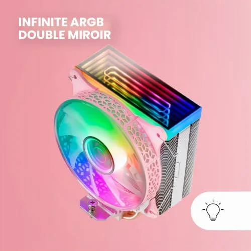 Ventirad processeur - Mars Gaming - MCPU-VR RGB - Rose - 12 cm - Compatible Socket AM4 - vue 2