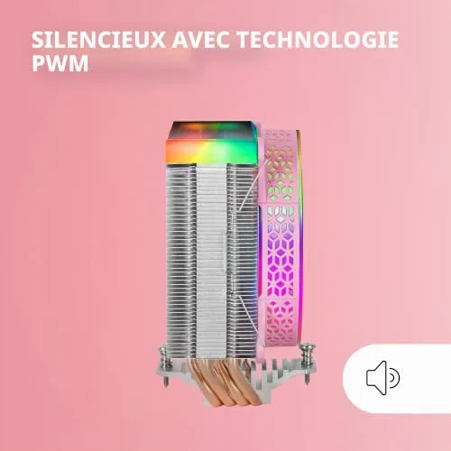 Ventirad processeur - Mars Gaming - MCPU-VR RGB - Rose - 12 cm - Compatible Socket AM4 - vue 5