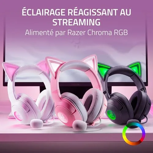 Casque de jeu - Razer - Kraken Kitty V2 - Noir - USB-A - Over-Ear - vue 4