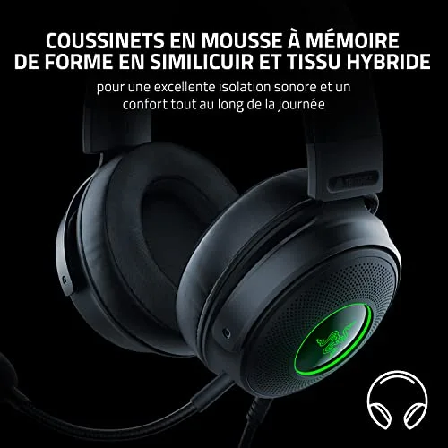 Casque gaming RAZER KRAKEN V3 - Filaire Noir Stéréo - vue 6