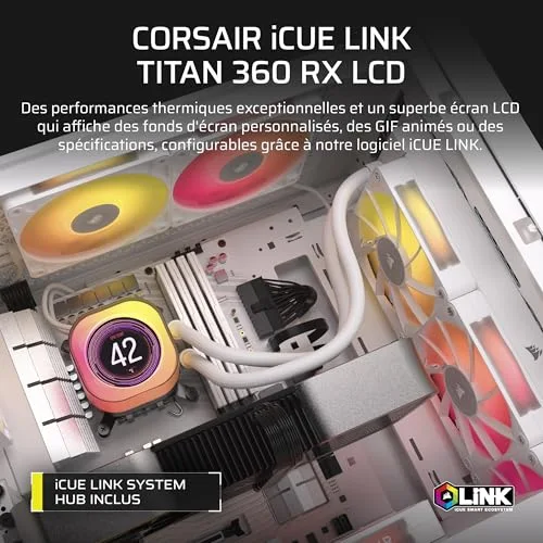 Corsair iCUE Link Titan 360mm Blanc - vue 2