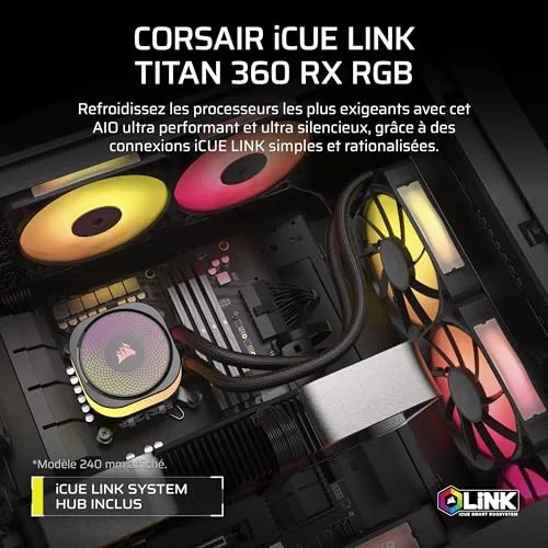 Corsair iCUE LINK TITAN 360mm Noir - vue 2