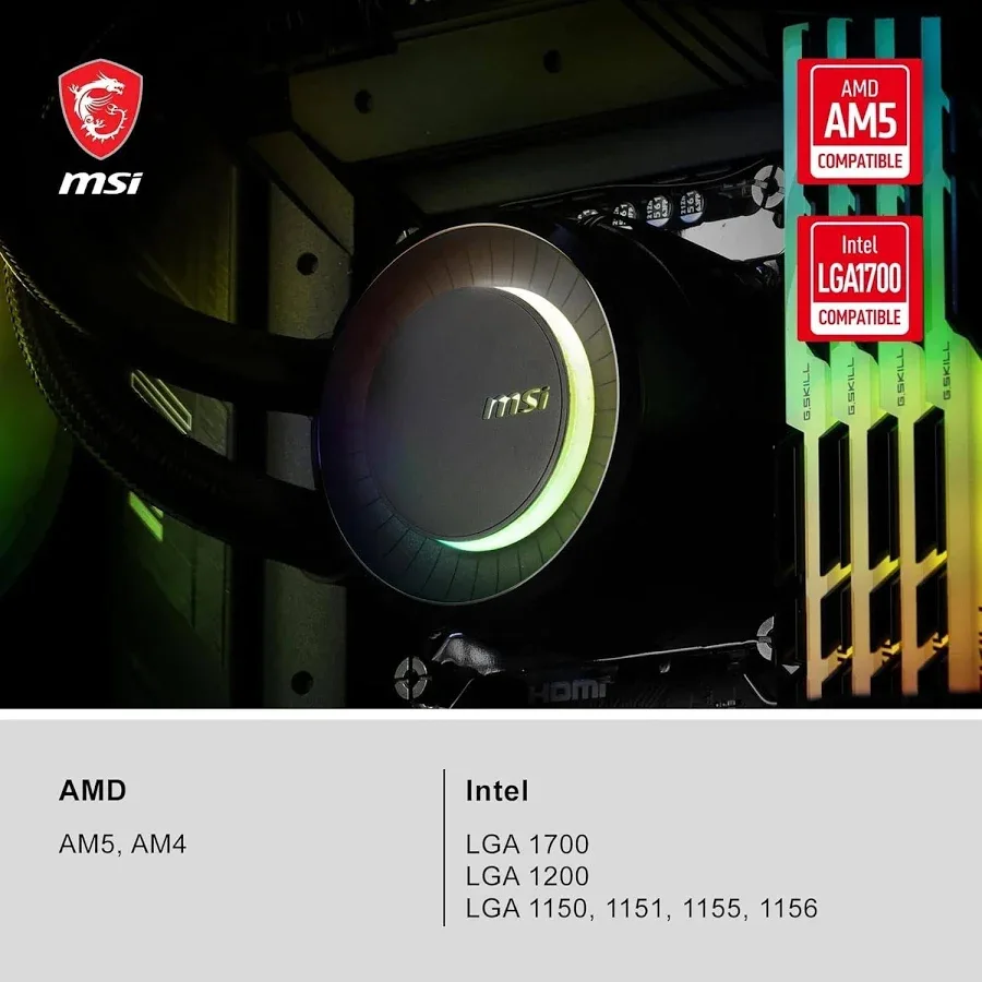 MSI MAG CORELIQUID E240 240mm Noir - vue 4