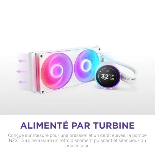 NZXT Kraken Elite 280 RGB - Refroidisseur de liquide CPU AIO - Radiateur 280mm - Ventilateur F280 RGB - IPS LCD 272 - vue 2