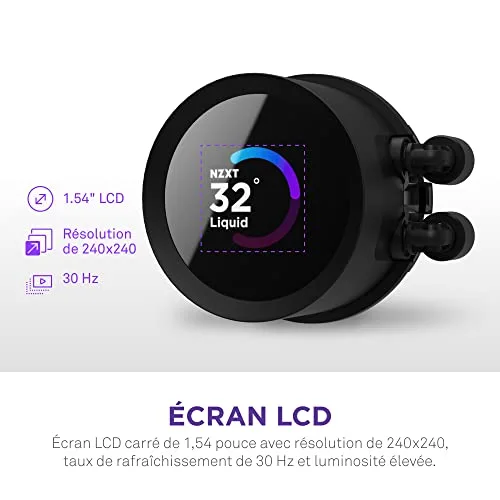 Refroidisseur AIO - NZXT - Kraken Elite 360 - 360 mm - Écran LCD 236 pouces - 3 ventilateurs F120P - vue 3