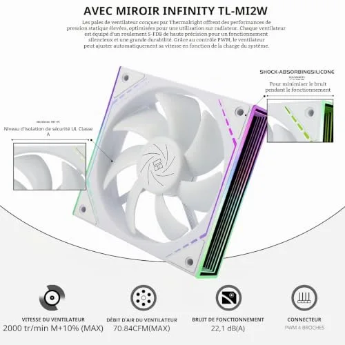 THERMALRIGHT - Frozen Infinity 360 - Watercooling AIO - Ventilateurs 120mm - ARGB Intel AMD - Blanc - vue 7