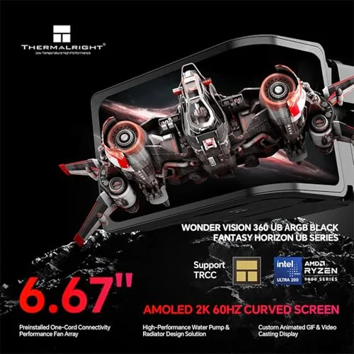 THERMALRIGHT - Wonder Vision 360 UB ARGB - WONVIS36UBAR-BK - Watercooling AIO - Ventilateurs 3x 120 mm ARGB - Noir - vue 5
