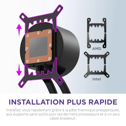 Watercooling - NZXT - RL-KR24E-B2 - Kraken Elite 240 RGB - Écran 2.72 panneau RGB personnalisable et ventilateurs RGB - vue 8